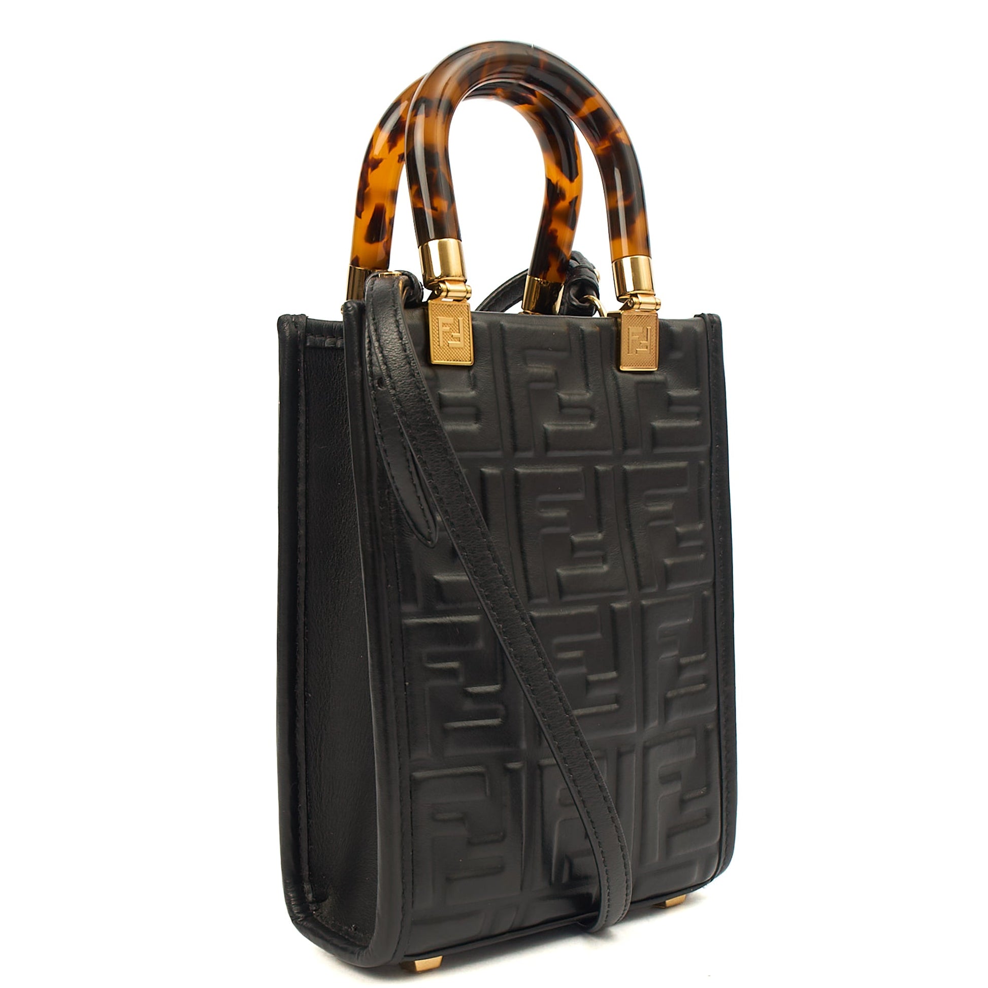 Fendi Mini Bag Sunshine - Mini in Black, Leather — Side View