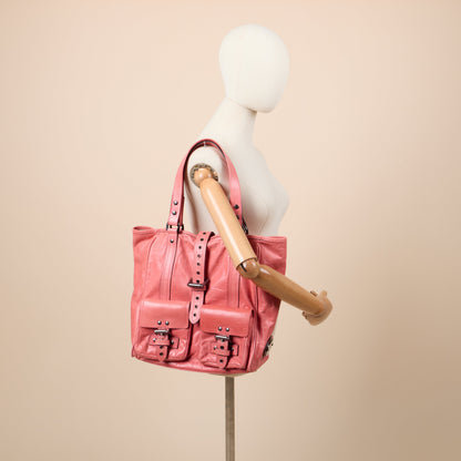 Mulberry Tote Vintage Tote  in Pink, Leather — Side View