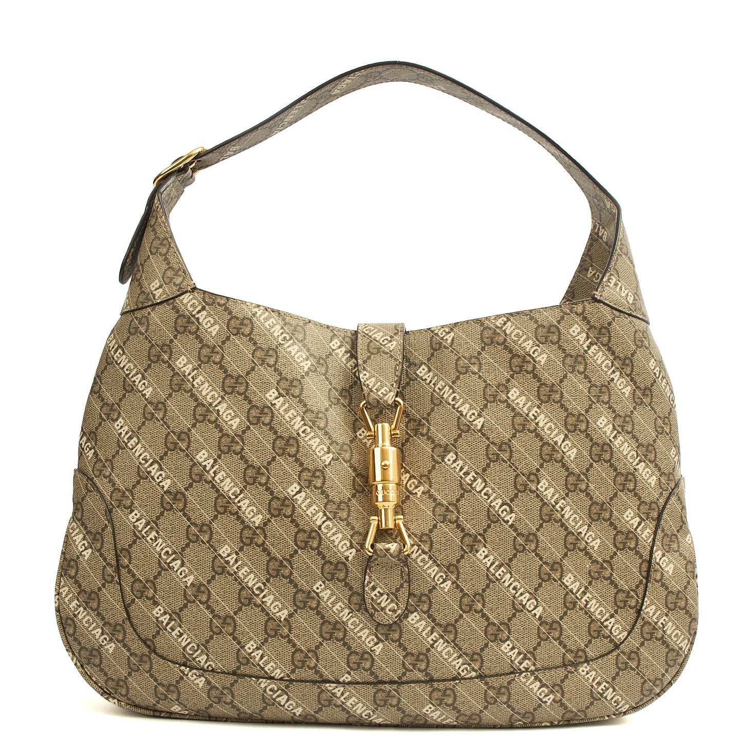 Gucci Shoulder Bag Jackie in GG Supreme, Leather — Front View