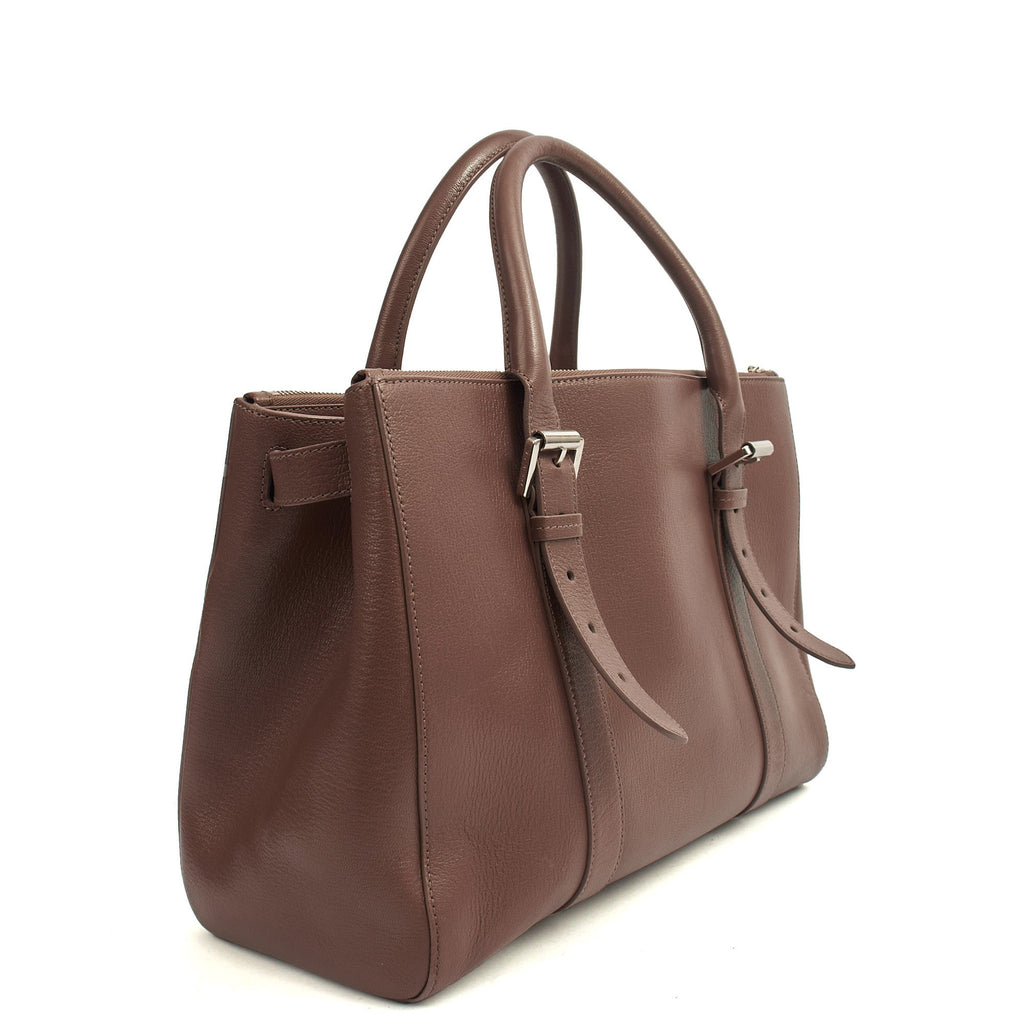 Mulberry Tote Bayswater Double Zip Tote in Putty, Leather — Side View