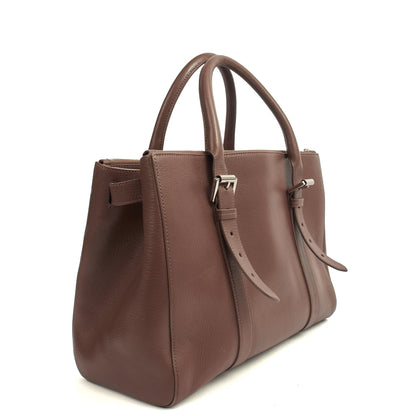 Mulberry Tote Bayswater Double Zip Tote in Putty, Leather — Side View