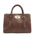 Mulberry Tote Bayswater Double Zip Tote in Putty, Leather — Front View
