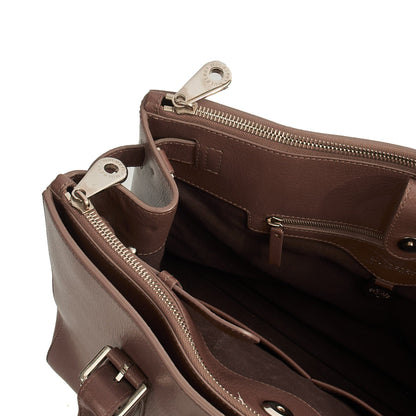 Mulberry Tote Bayswater Double Zip Tote in Putty, Leather — Detail View