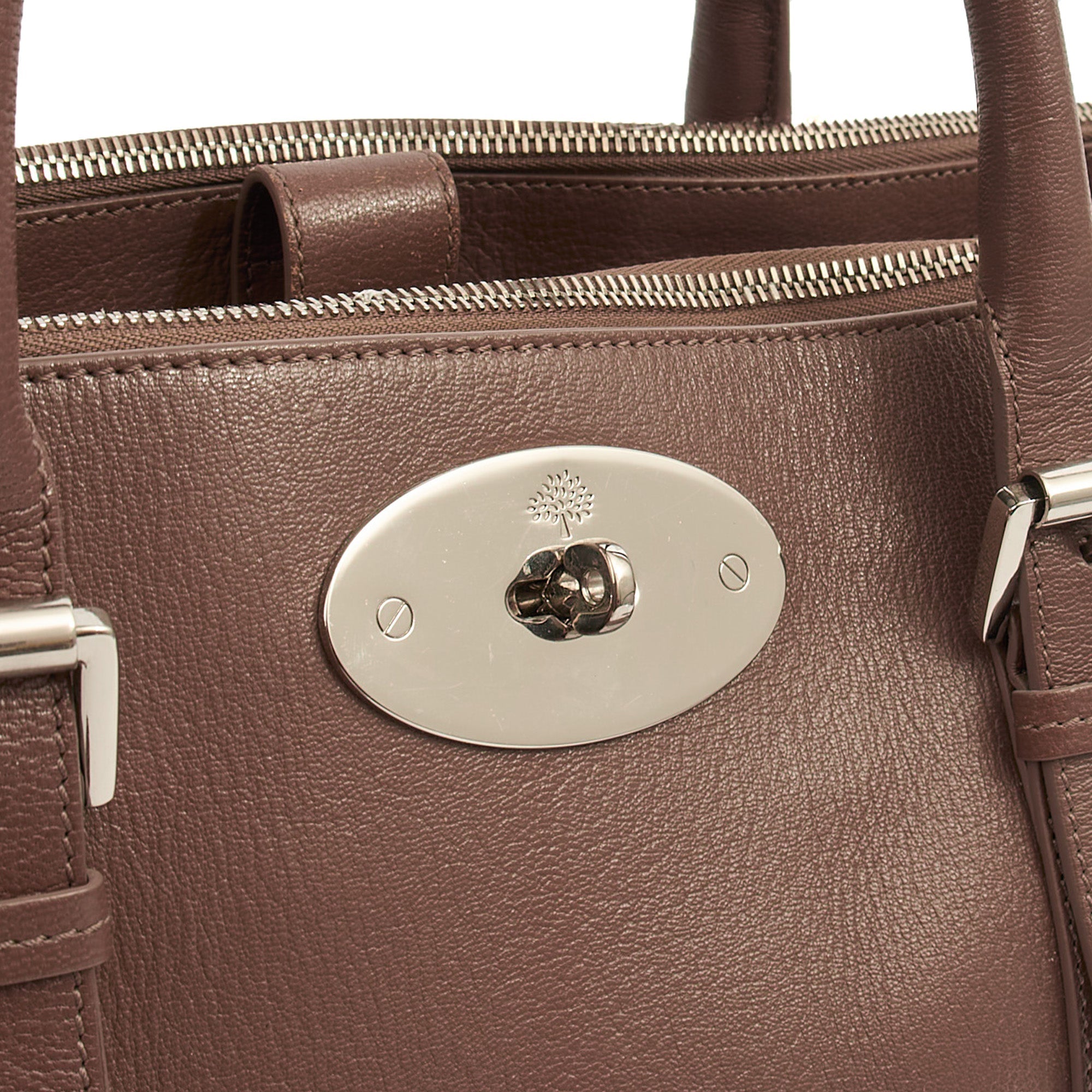 Mulberry Tote Bayswater Double Zip Tote in Putty, Leather — Lifestyle View
