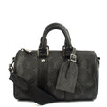 Louis Vuitton Cross Body Keepall 25 Bandouliere in Monogram Eclipse, Canvas — Front View