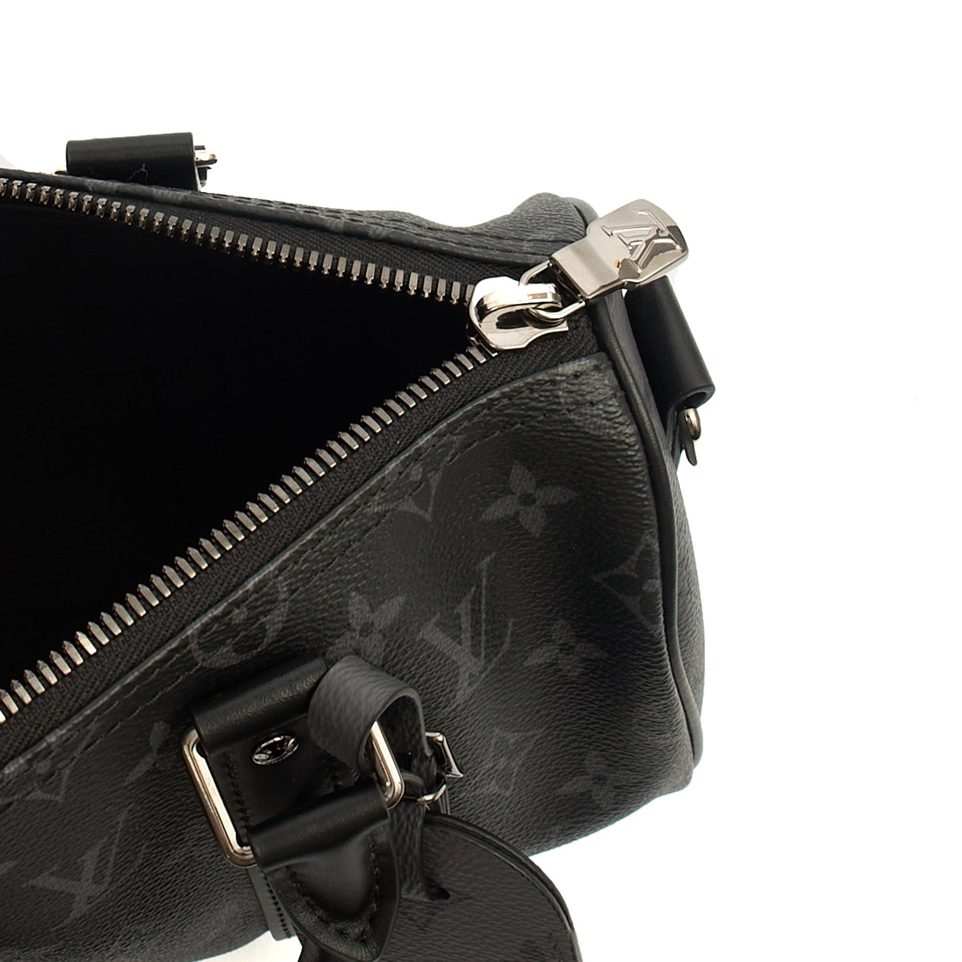 Louis Vuitton Cross Body Keepall 25 Bandouliere in Monogram Eclipse, Canvas — Lifestyle View