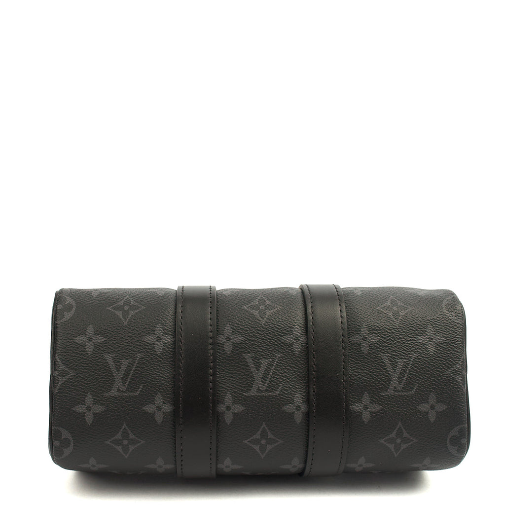 Louis Vuitton Cross Body Keepall 25 Bandouliere in Monogram Eclipse, Canvas — Detail View