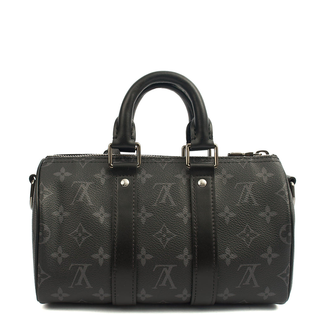 Louis Vuitton Cross Body Keepall 25 Bandouliere in Monogram Eclipse, Canvas — Top View
