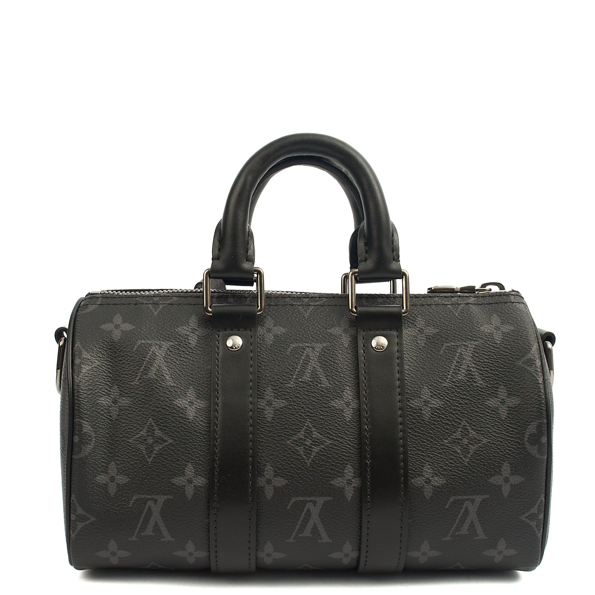 Louis Vuitton Cross Body Keepall 25 Bandouliere in Monogram Eclipse, Canvas — Top View