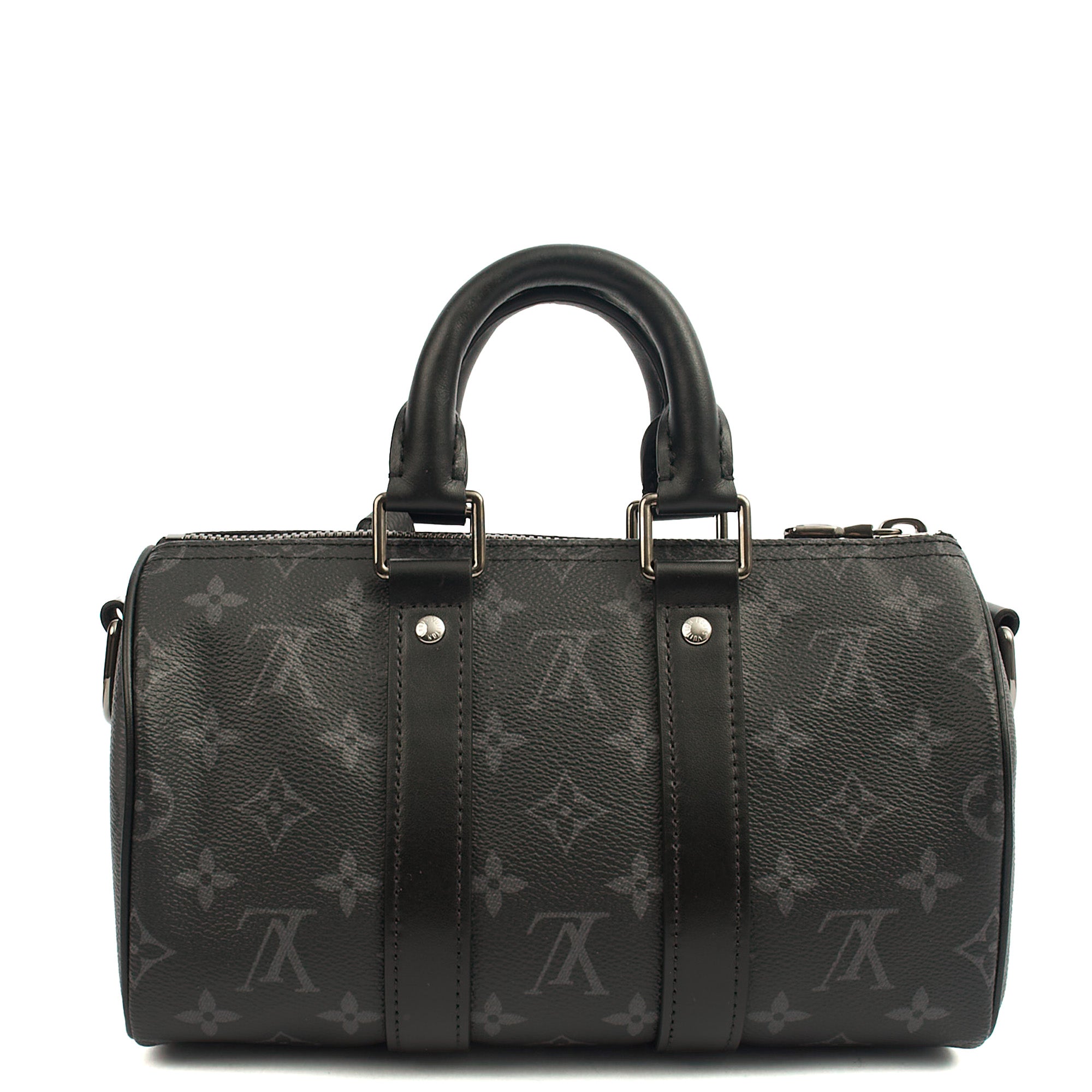 Louis Vuitton Cross Body Keepall 25 Bandouliere in Monogram Eclipse, Canvas — Top View