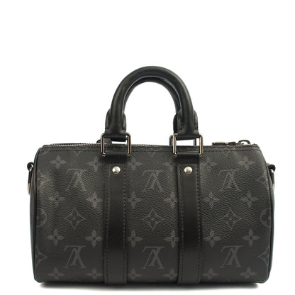 Louis Vuitton Cross Body Keepall 25 Bandouliere in Monogram Eclipse, Canvas — Top View