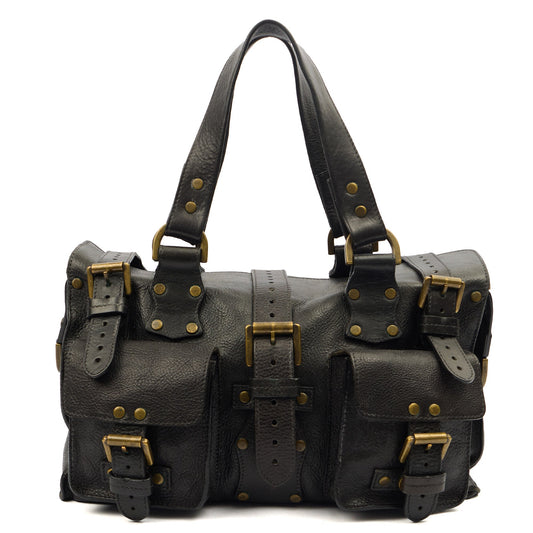 Mulberry Tote Roxanne in Black, Leather — Front View