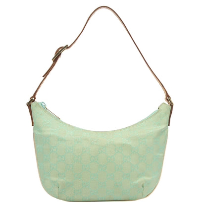 Gucci Shoulder Bag Vintage Shoulder Bag in Green, Fabric — Front View