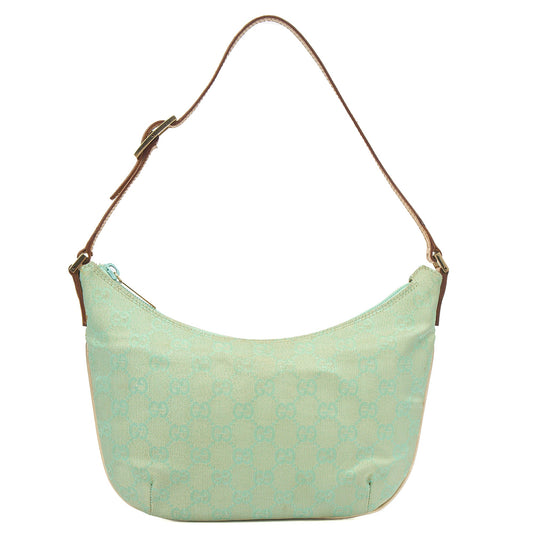 Gucci Shoulder Bag Vintage Shoulder Bag in Green, Fabric — Front View