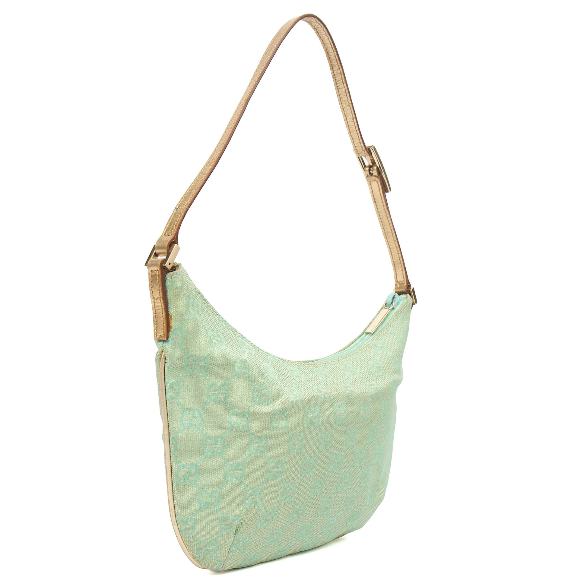 Gucci Shoulder Bag Vintage Shoulder Bag in Green, Fabric — Alternate View 18
