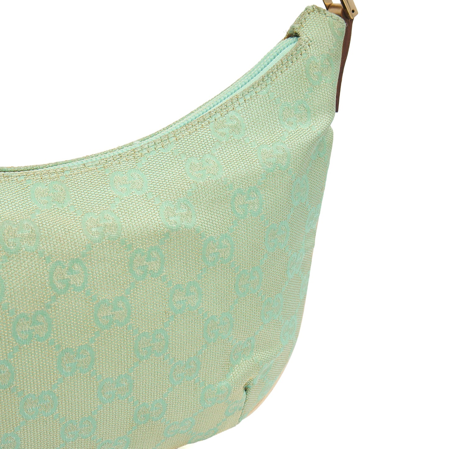 Gucci Shoulder Bag Vintage Shoulder Bag in Green, Fabric — Alternate View 15