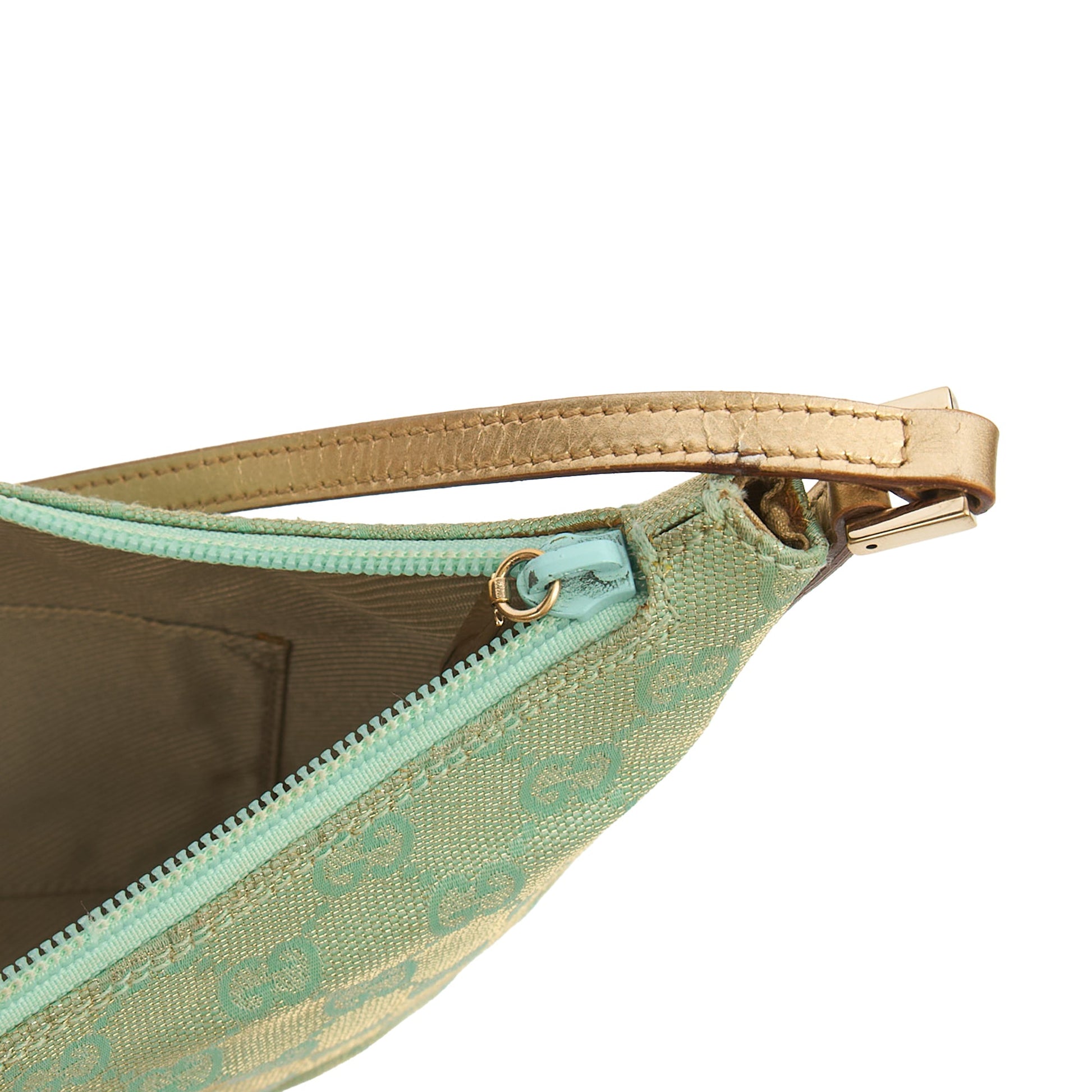 Gucci Shoulder Bag Vintage Shoulder Bag in Green, Fabric — Alternate View 8