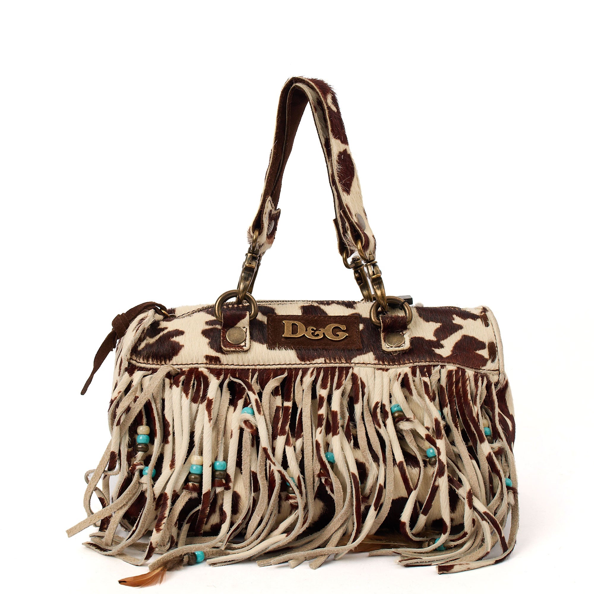 Dolce & Gabbana Shoulder Bag Shoulder Bag in Brown, Fabric — Front View