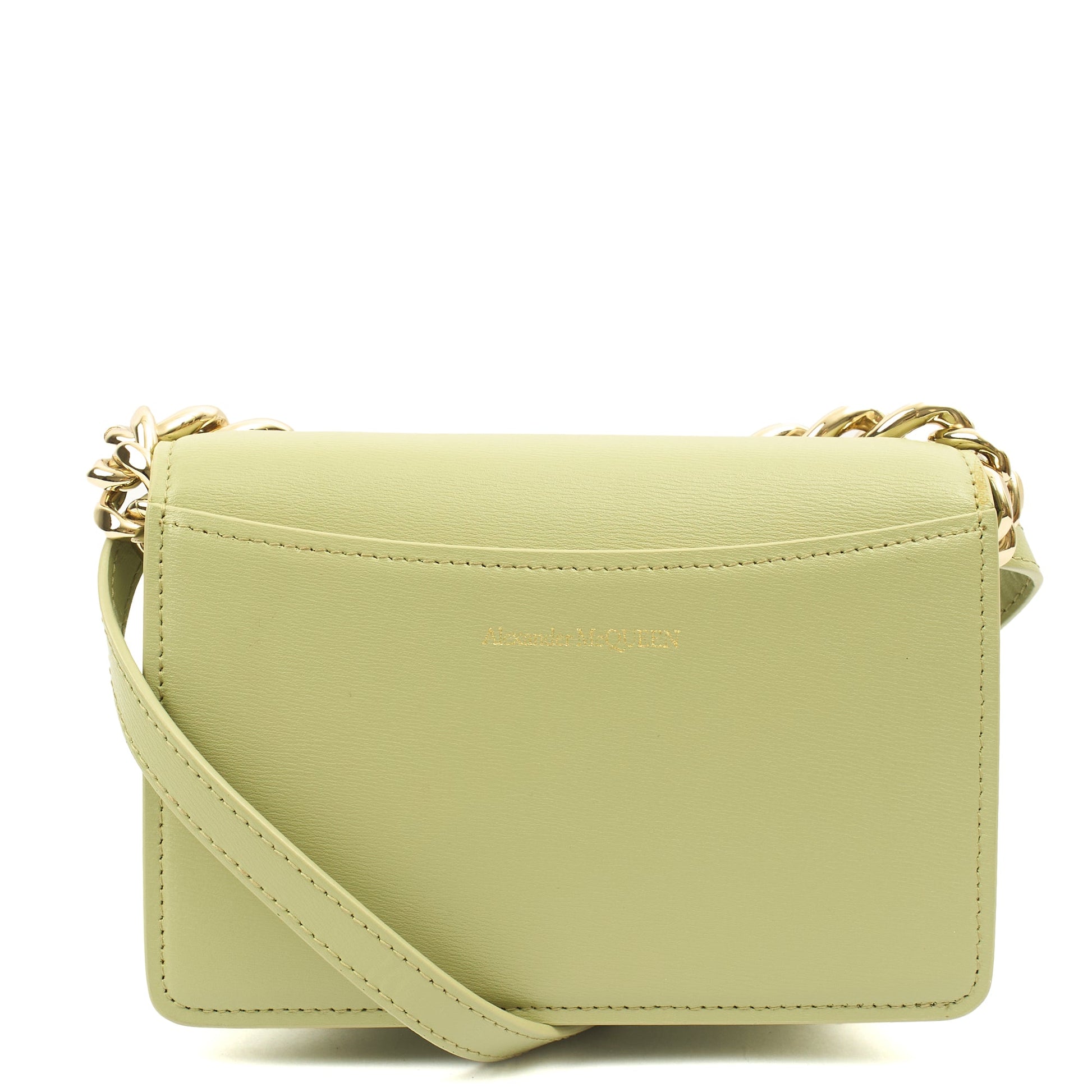 Alexander McQueen Cross Body Knuckle Crossbody in Green, Leather — Back View