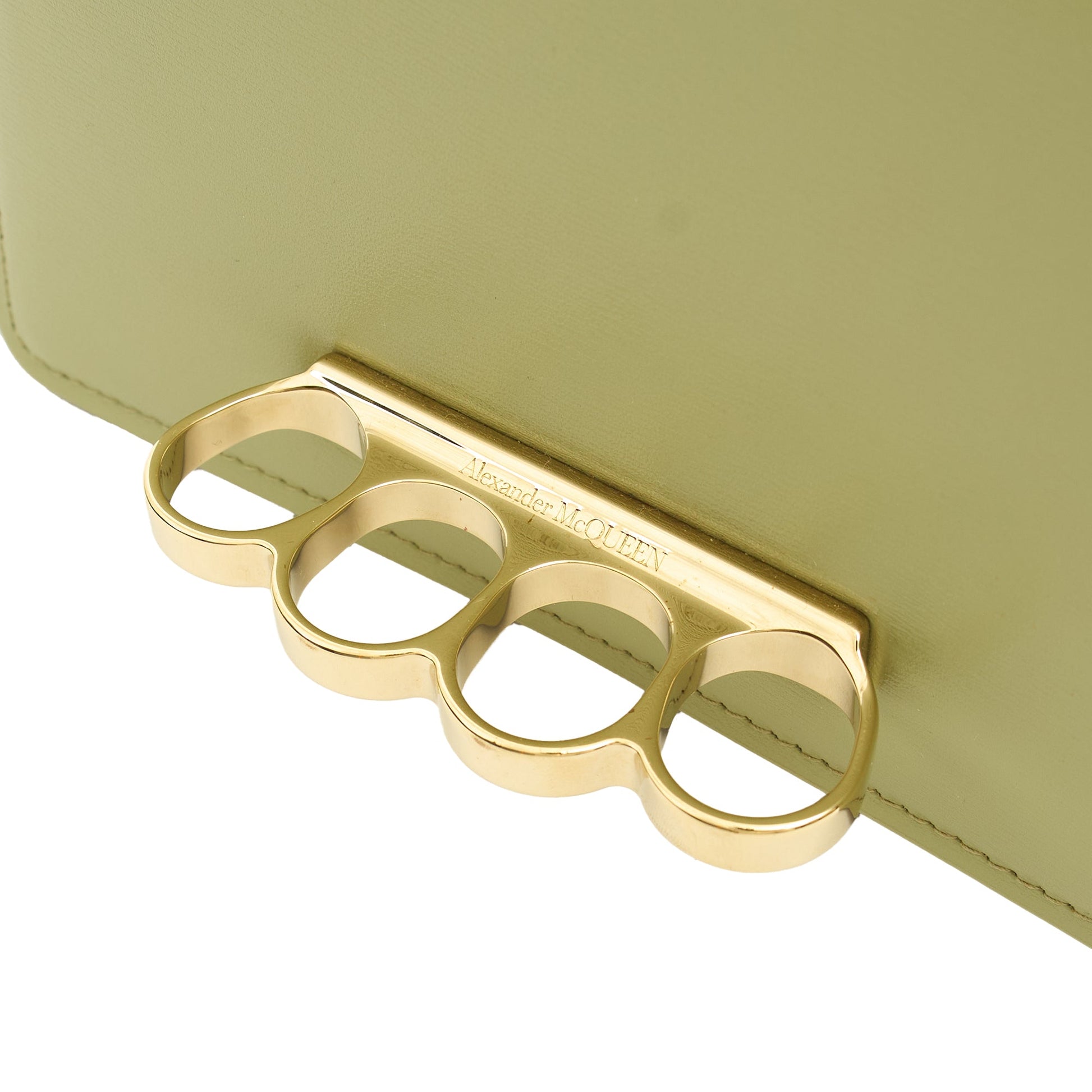 Alexander McQueen Cross Body Knuckle Crossbody in Green, Leather — Lifestyle View