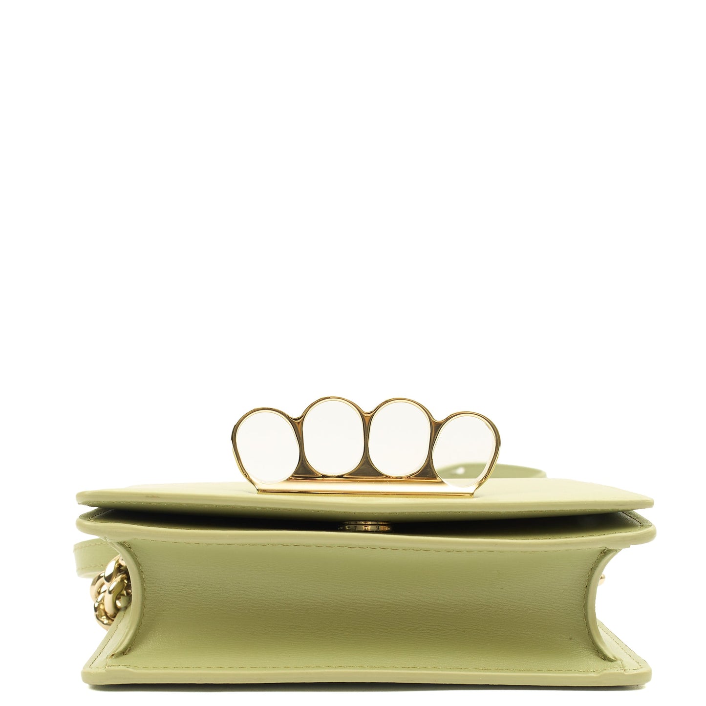 Alexander McQueen Cross Body Knuckle Crossbody in Green, Leather — Top View