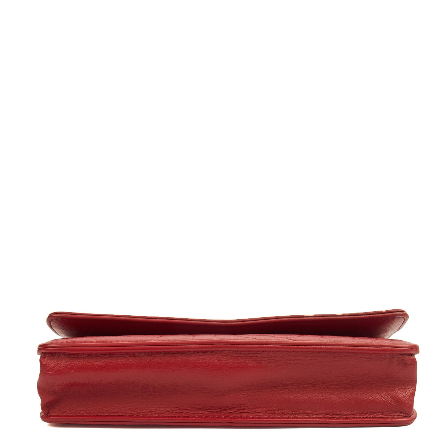 Chanel Cross Body Camellia - Wallet On Chain in Red, Lambskin Leather — Detail View