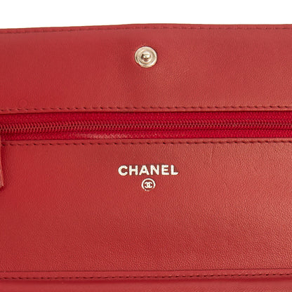 Chanel Cross Body Camellia - Wallet On Chain in Red, Lambskin Leather — Alternate View 8