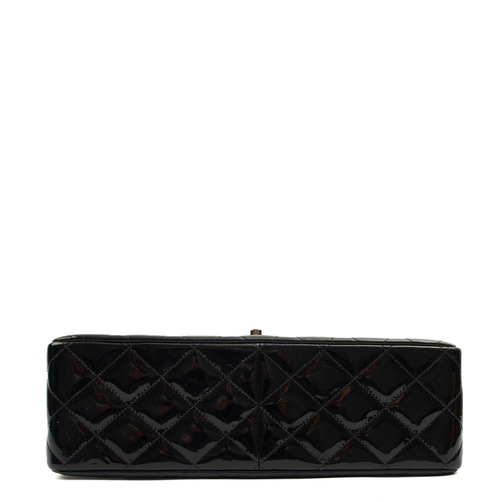 Chanel Shoulder Bag Classic Double Flap - Medium in Black, Patent Leather — Alternate View 13