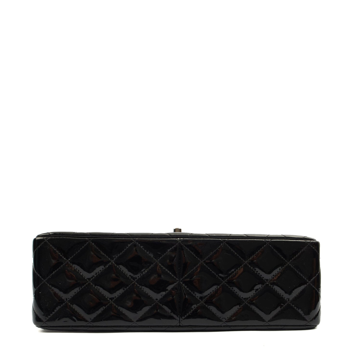 Chanel Shoulder Bag Classic Double Flap - Medium in Black, Patent Leather — Alternate View 22