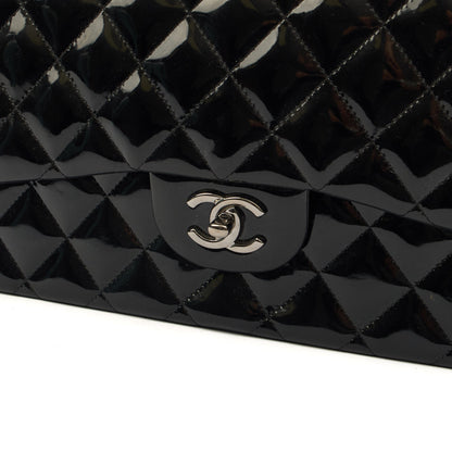 Chanel Shoulder Bag Classic Double Flap - Medium in Black, Patent Leather — Alternate View 24