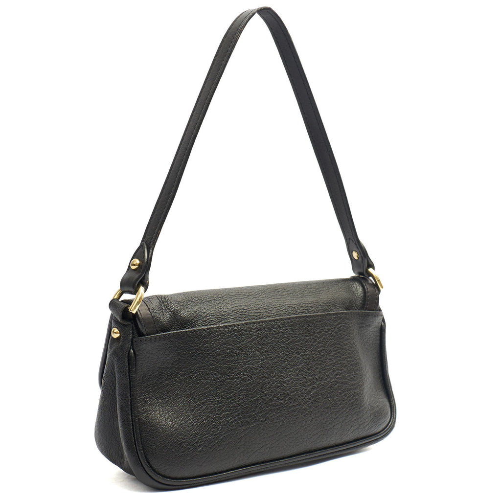 Mulberry Shoulder Bag Vintage Shoulder Bag in Black, Leather — Back View