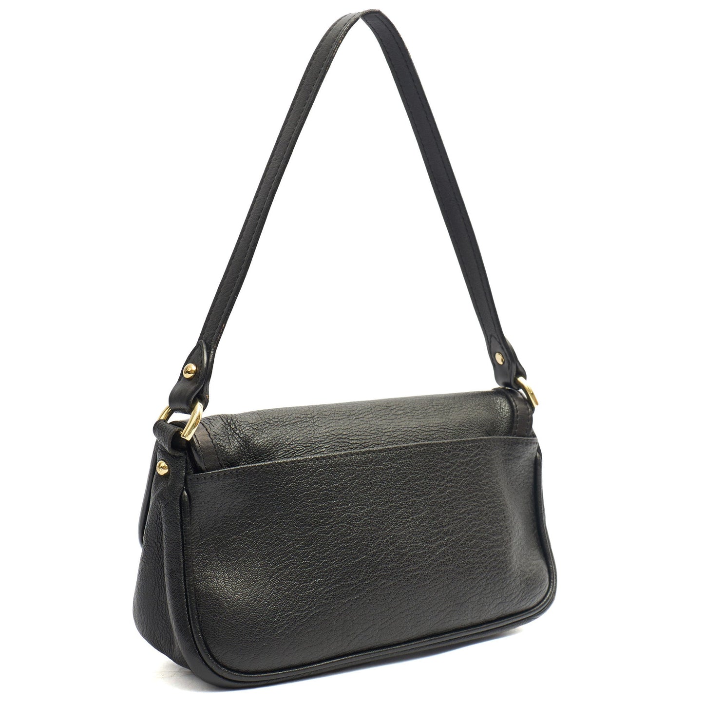 Mulberry Shoulder Bag Vintage Shoulder Bag in Black, Leather — Back View