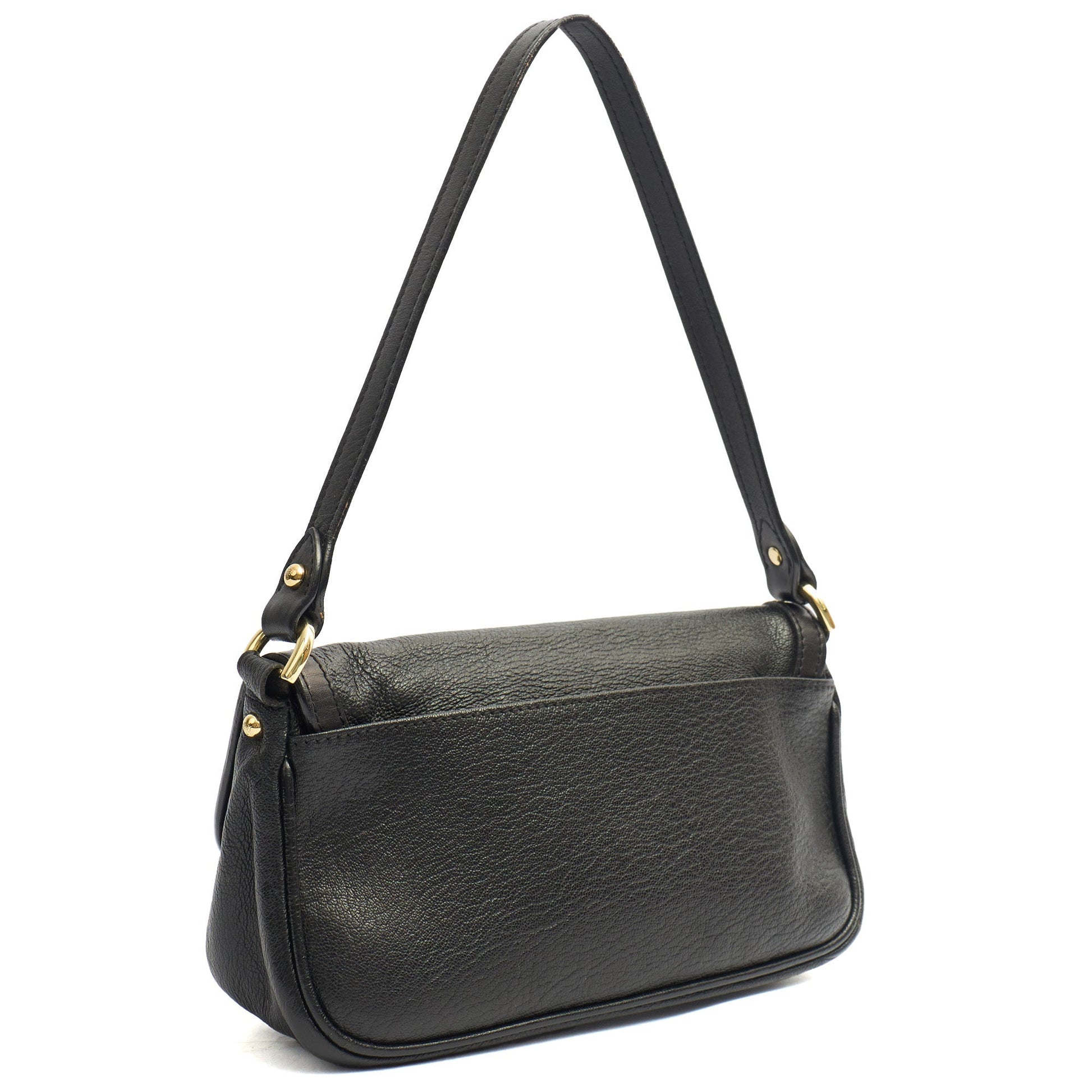Mulberry Shoulder Bag Vintage Shoulder Bag in Black, Leather — Back View