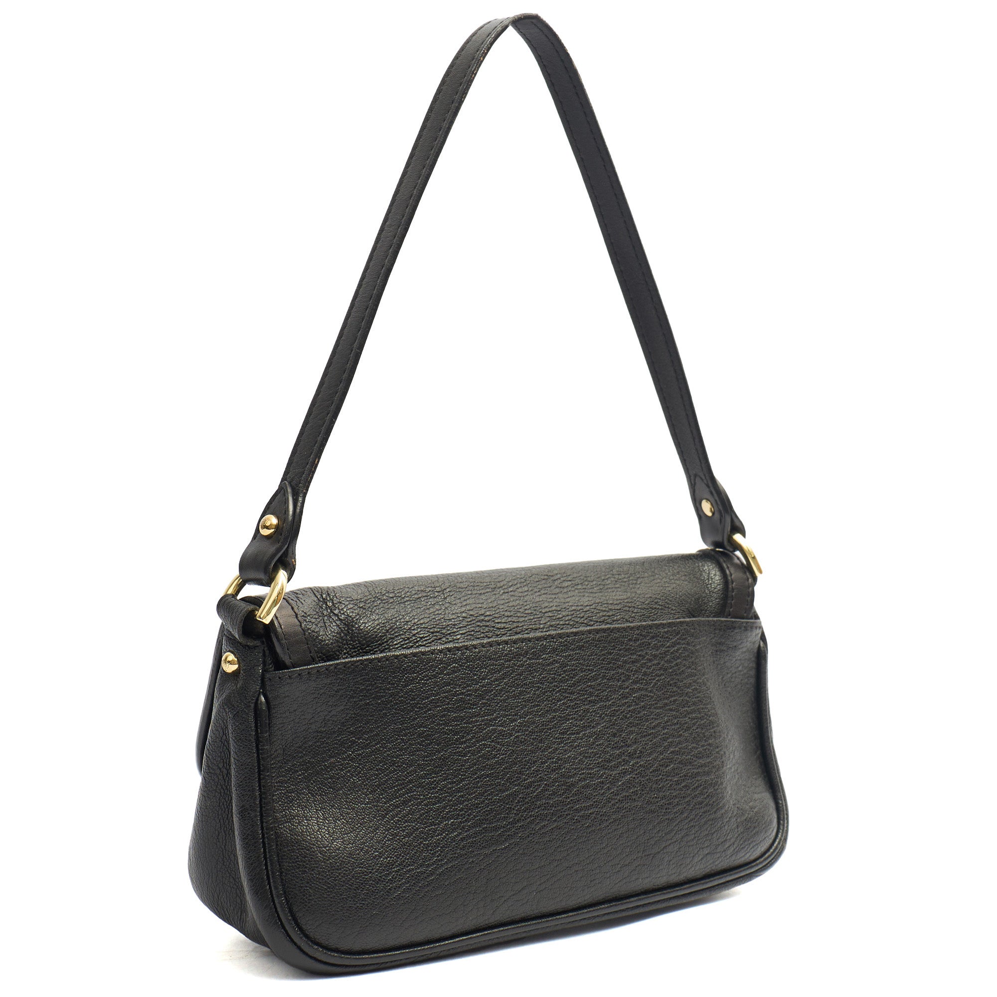 Mulberry Shoulder Bag Vintage Shoulder Bag in Black, Leather — Back View