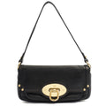 Mulberry Shoulder Bag Vintage Shoulder Bag in Black, Leather — Front View