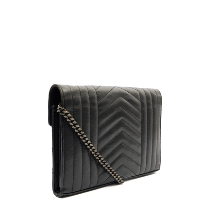 Saint Laurent Cross Body Envelope Shoulder Bag - Small in Black, Leather — Alternate View 8