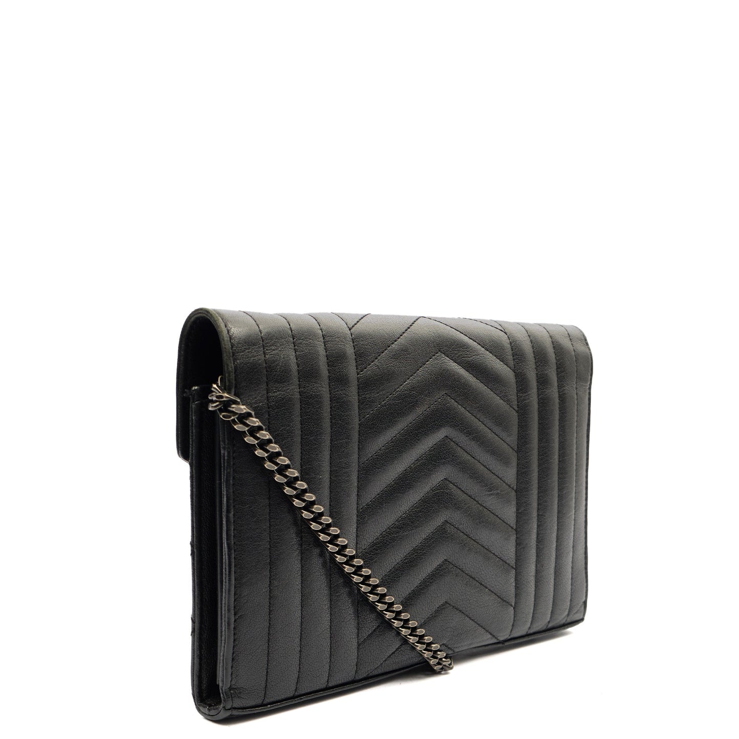 Saint Laurent Cross Body Envelope Shoulder Bag - Small in Black, Leather — Alternate View 14