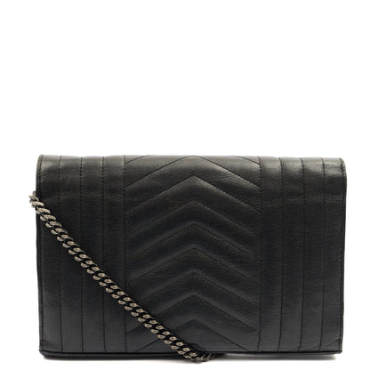 Saint Laurent Cross Body Envelope Shoulder Bag - Small in Black, Leather — Alternate View 15
