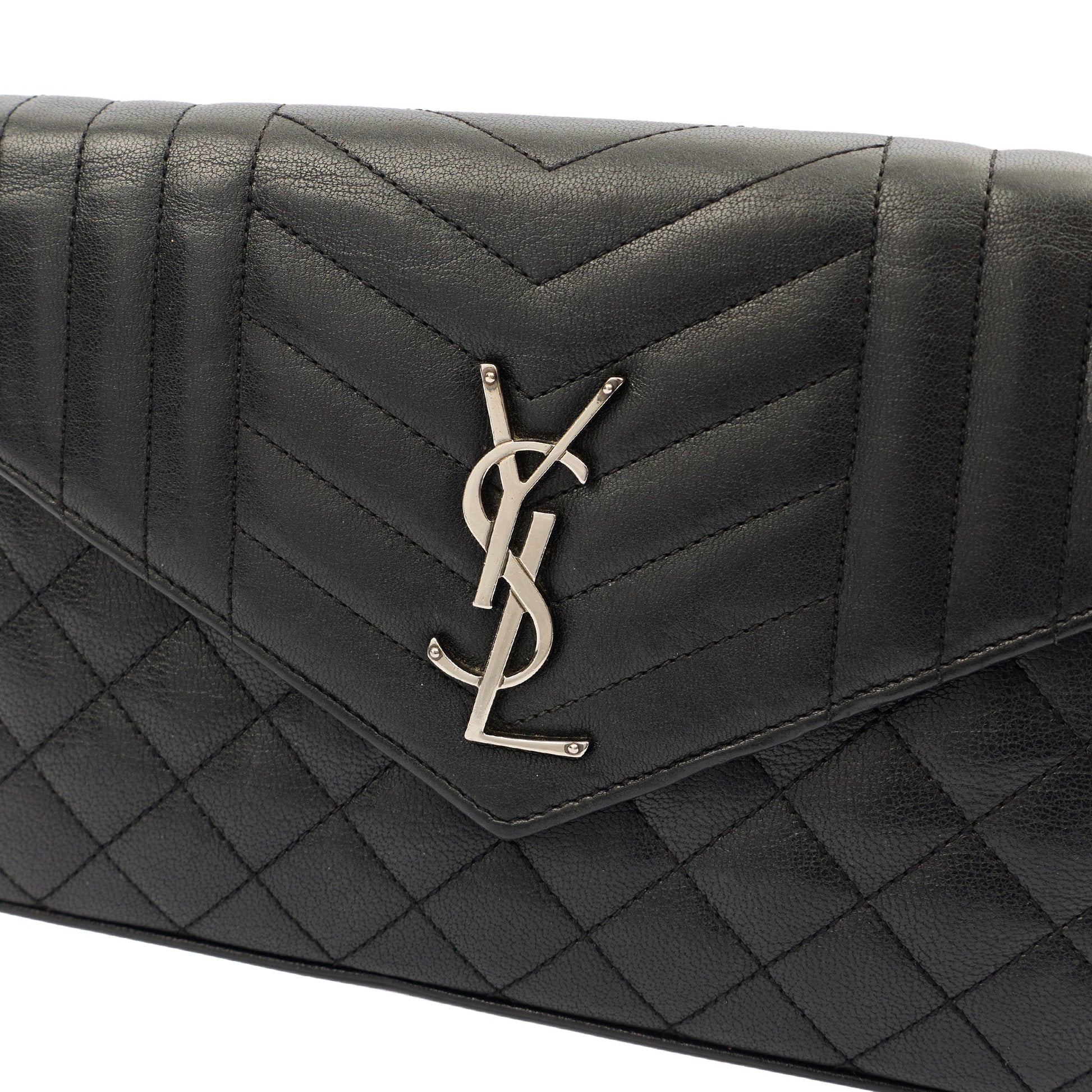 Saint Laurent Cross Body Envelope Shoulder Bag - Small in Black, Leather — Alternate View 18