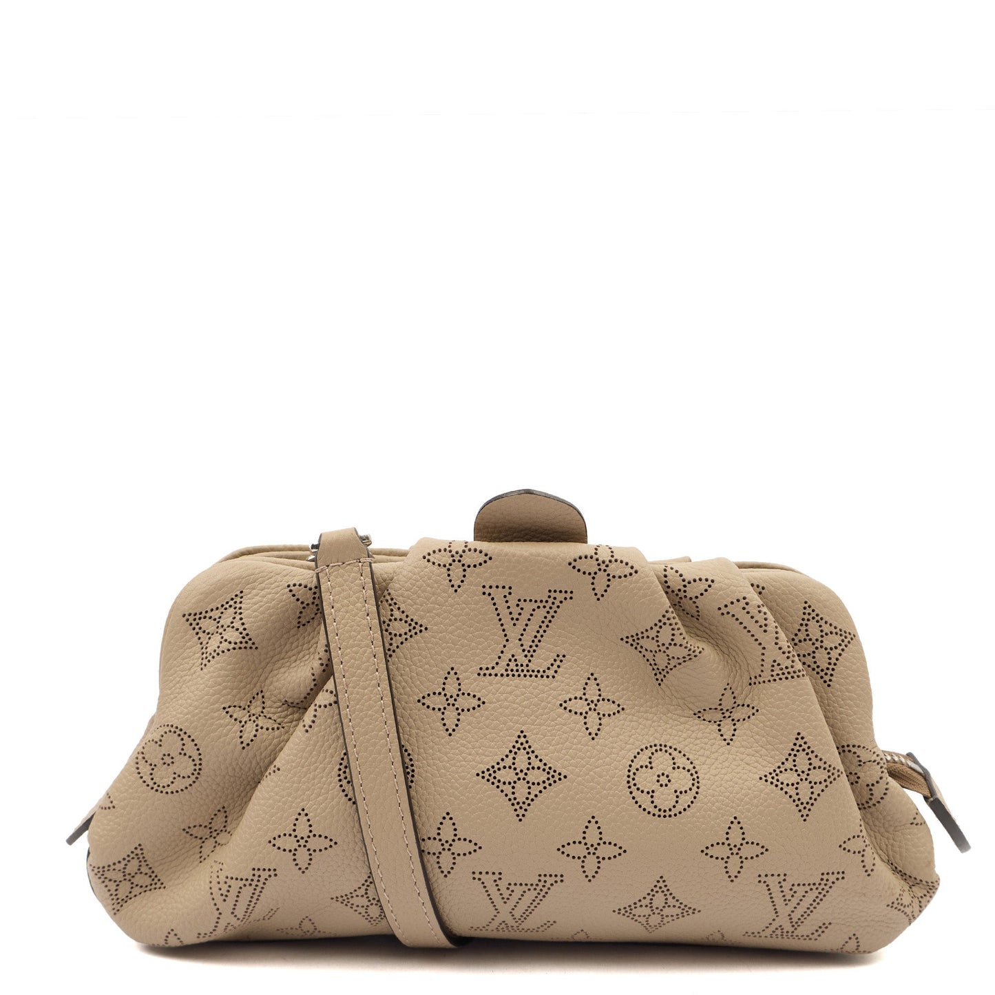 Louis Vuitton Cross Body Scala Mini Pouch in Creme Beige, Leather — Front View