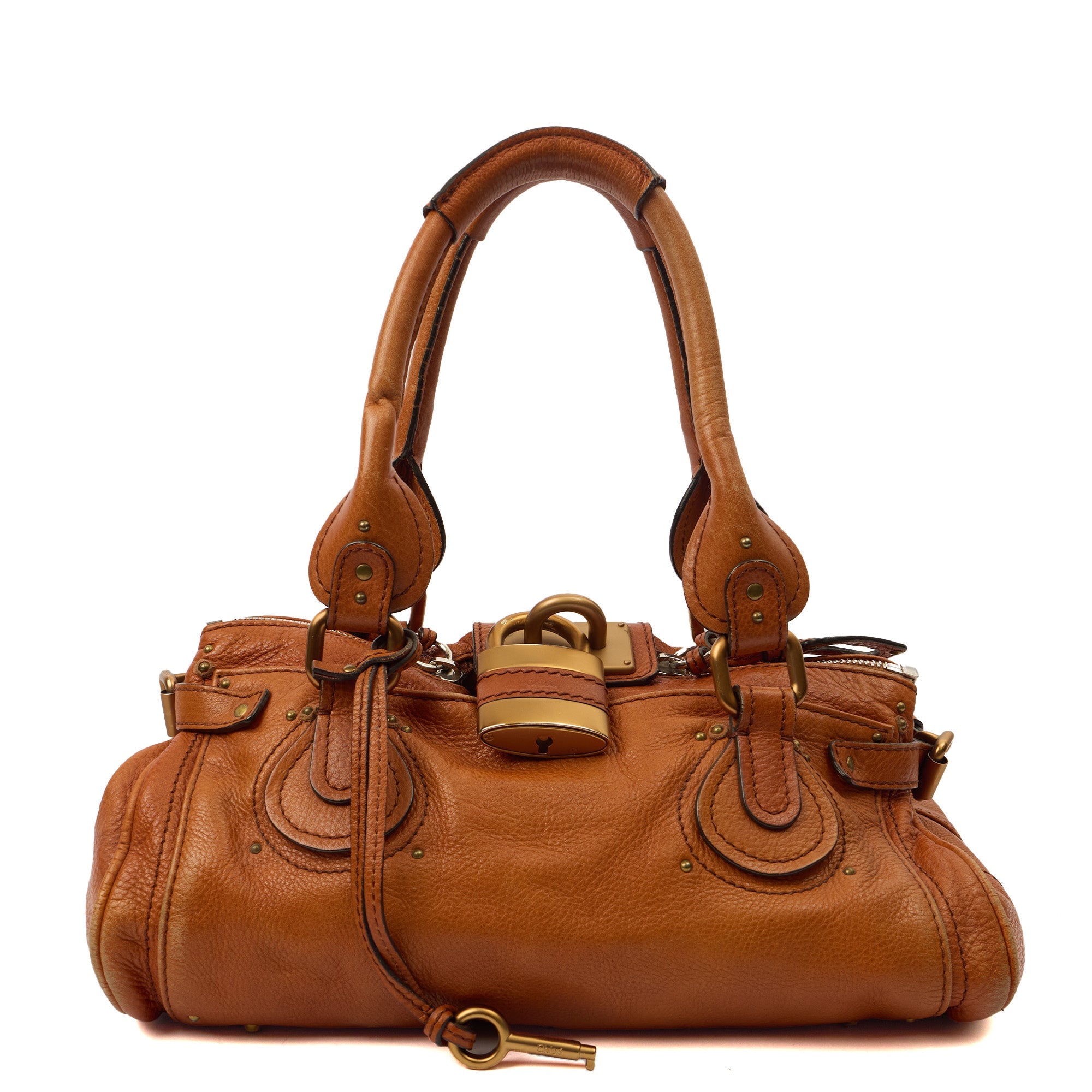 Chloe Shoulder Bag Paddington in Brown, Leather — Front View