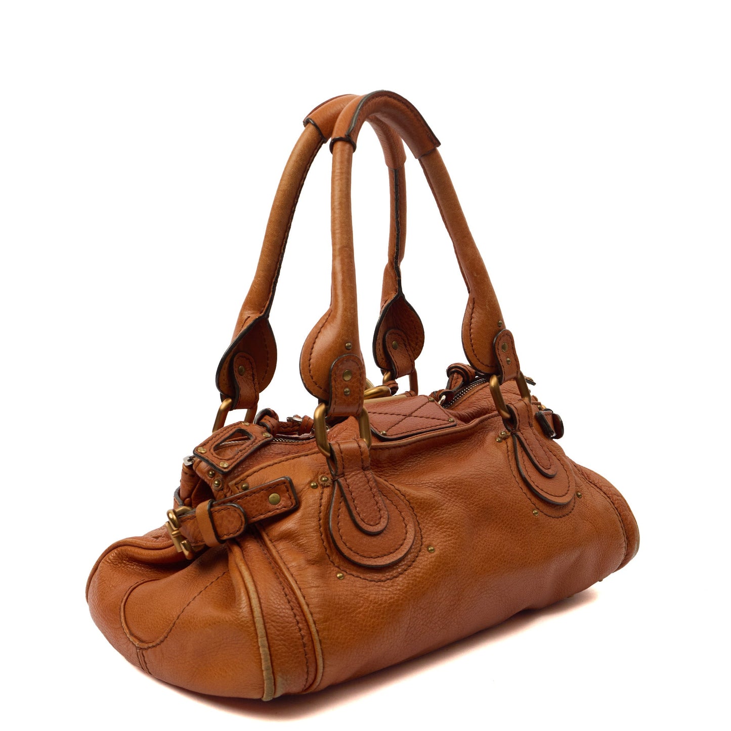 Chloe Shoulder Bag Paddington in Brown, Leather — Back View