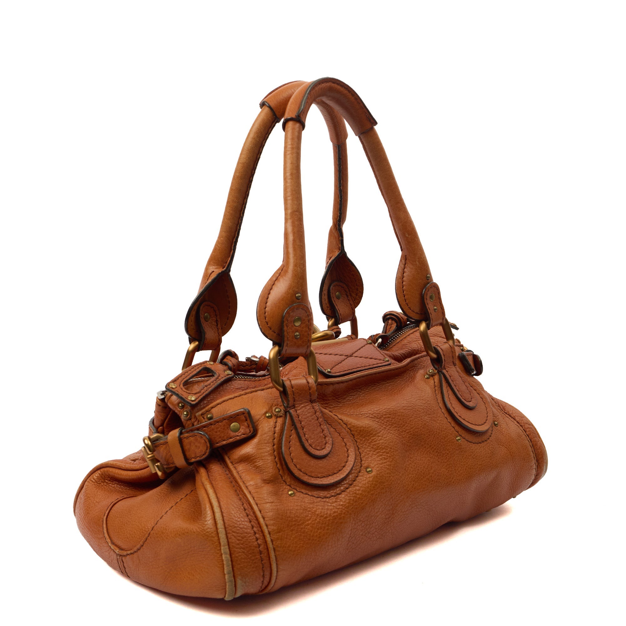 Chloe Shoulder Bag Paddington in Brown, Leather — Back View
