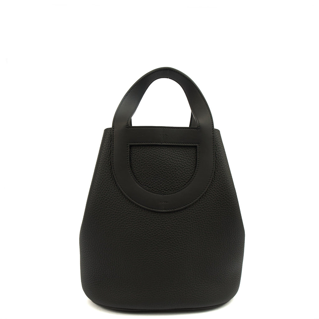 Hermes Tote In The Loop in Black, Togo Leather — Front View