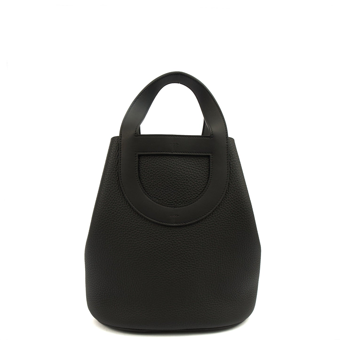Hermes Tote In The Loop in Black, Togo Leather — Front View