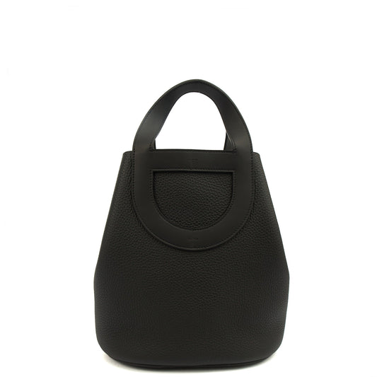Hermes Tote In The Loop in Black, Togo Leather — Front View