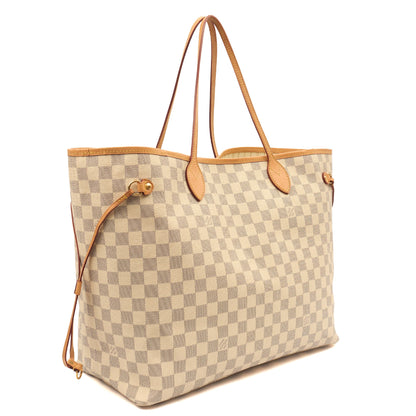 Louis Vuitton Tote Neverfull GM in Damier Azur, Canvas — Back View