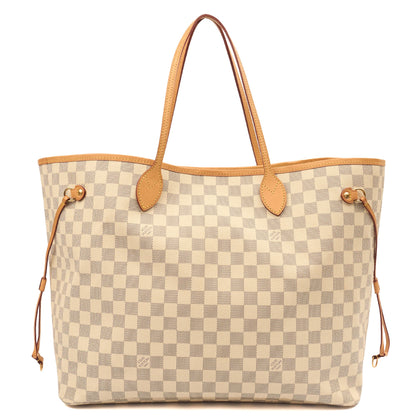 Louis Vuitton Tote Neverfull GM in Damier Azur, Canvas — Front View