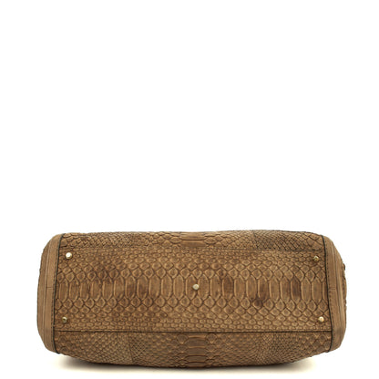 Gucci Tote GG Running Tote in Brown, Python Leather — Top View