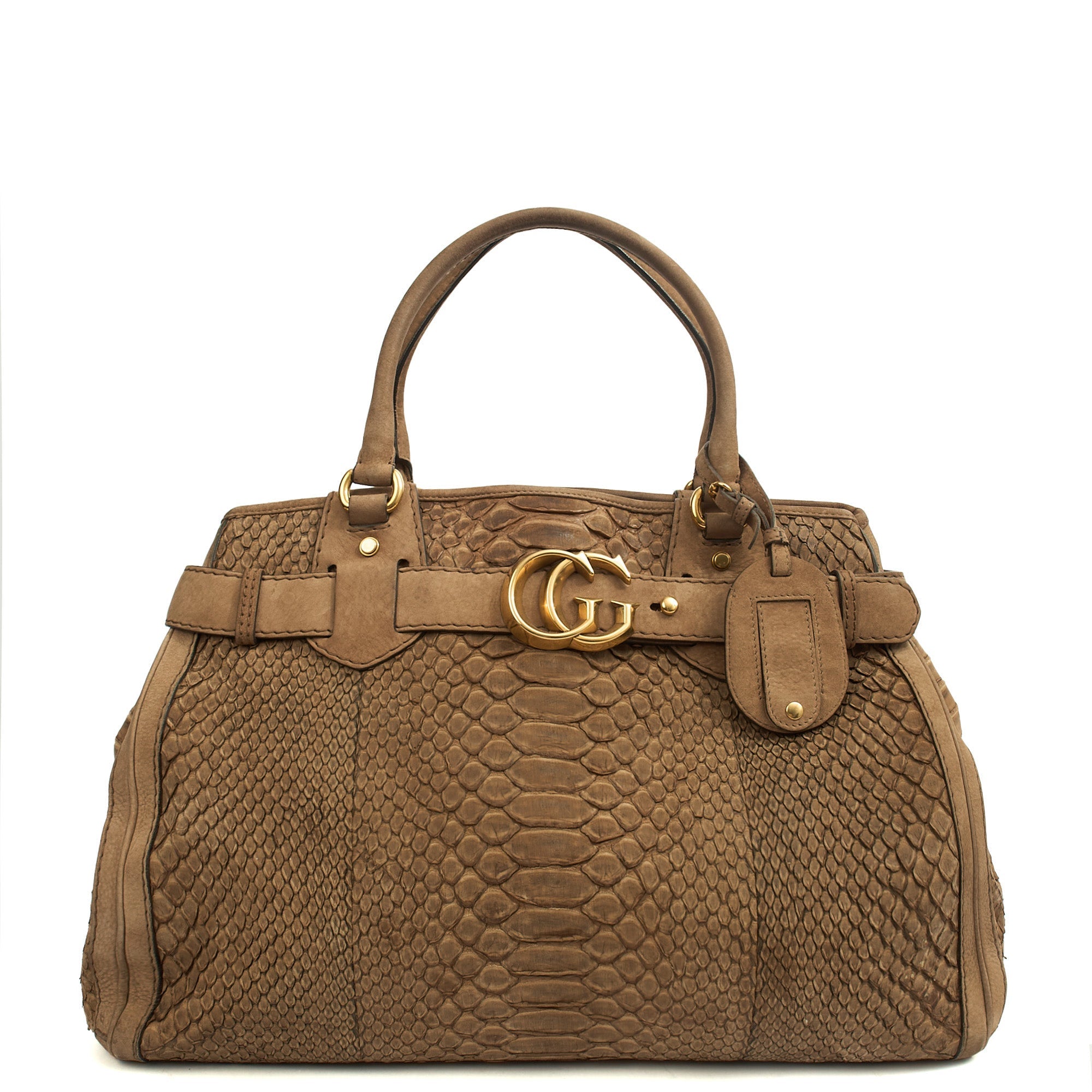 Gucci Tote GG Running Tote in Brown, Python Leather — Alternate View 7